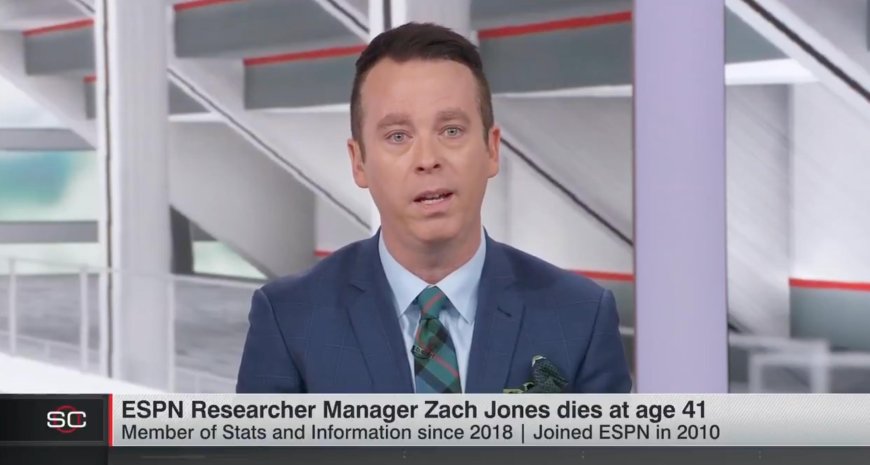 ESPN Anchor Randy Scott Tears Up Announcing Death of Staffer Zach Jones