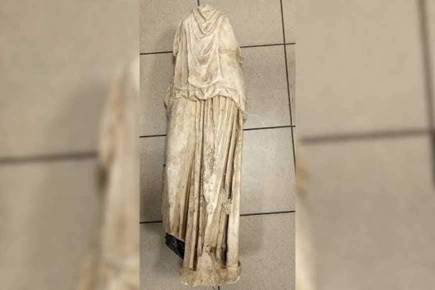 Ancient Statue Found Abandoned Near Thessaloniki